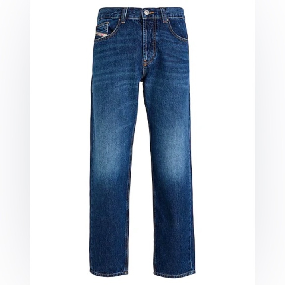 Diesel Straight Fit Dark Distressed Wash Denim Size 34
